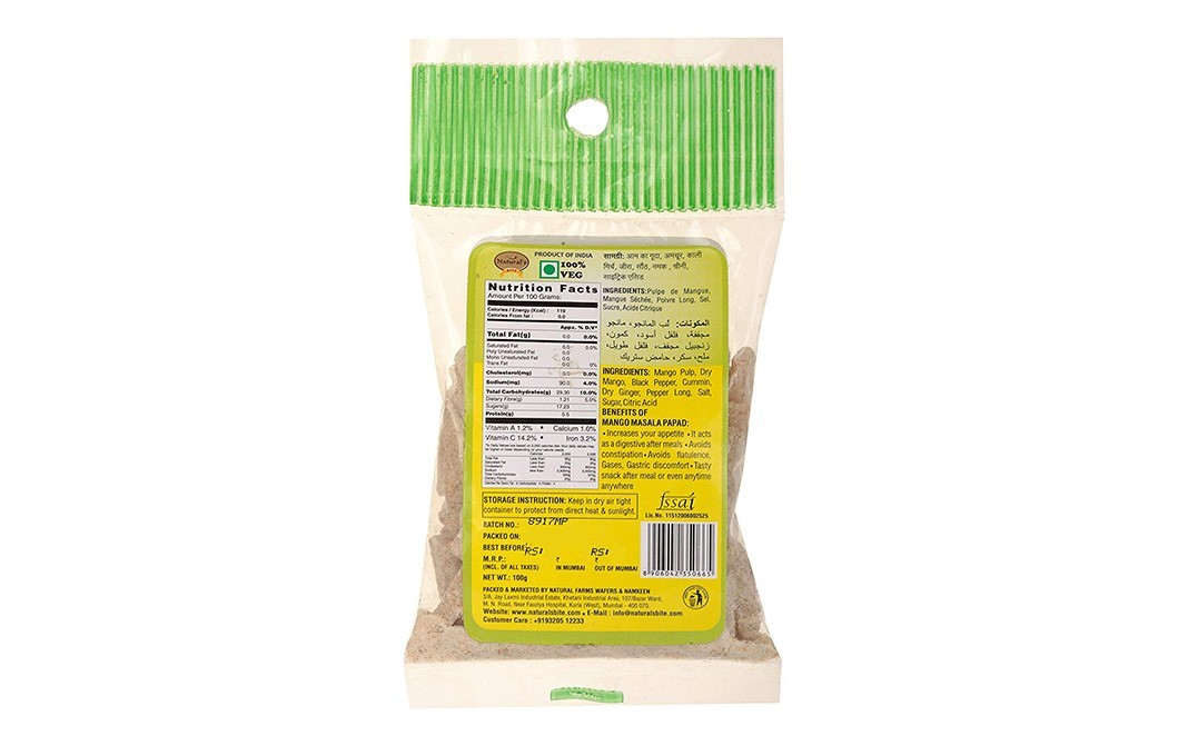 Natural's Bite Mango Masala Papad    Pack  100 grams